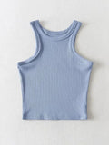 Summer Women Solid Knit Short Tank Tops Strethy Cropped