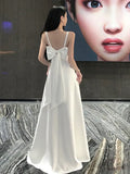 Women Summer Midi White Long Dress Spaghetti Strap Sexy A Line Elegant Evening Prom Wedding Party Clothes