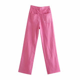 New Spring Style Is High-Waisted And Thin, Loose Straight Trousers, Casual Wide-Leg Pants
