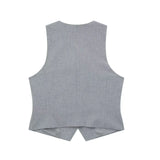 New Buckle Vest 1165428 High Waist Pleated Leisure Shorts