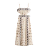 New Summer Positioning Print Hollowed-Out Waist Sling