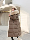Cotton Dress Female Long Over-Knee Big Collar Cotton-Padded Clothes 2024 Winter New Korean Version Of The Thick Loose Large Size Coat-Outfit