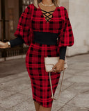 Independent Station Fashionable Fashion Printed Long-Sleeved Dress Women's