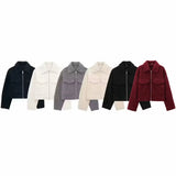 New Autumn / Winter 2024 Women's Street Fashion Tweed Short Jacket Coat W085 965237-Outfit