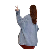 Zingj 2024 New Korean Version Loose Lazy Wind Cardigan Jacket Female-Outfit