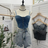 Beat With Chest Pad Adjustable Strap With Denim Vest Strap Strap Slings