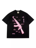 Street Skull Money Printing Oversized Pattern T-Shirt Gothic Cotton T-Shirt Y2k Blouse Short Sleeves For Harajuku