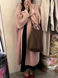 Zingj Version Loose Add Thick Double-Sided Cardigan Coat Female Autumn Winter New Large Size Languid Lazy Wind Sweater Coat