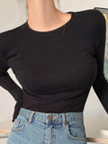 2024 Thin T Shirt Women Korean Style Clothes Slim Sexy High Elasticity T-Shirts Long Sleeve Top Tee Shirt Camisetas