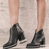 Zingj Size 2024 Embroidered Fashion Boots Women's Riveted Acrylic Crystal High-Heeled