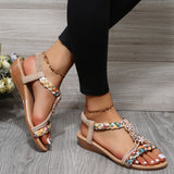 2025 Fashion Sandals Women Bohemian Metallic Tight With Toe Beach Shoe