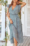 Women's Dresses Pink Dress Women Outfits Elegant Puff Sleeve Floral Dress Sexy V Neck Summer Dress Women