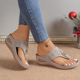 Zingj Flat-Soled Slippers Women's 2024 New Fashionable Slope Heel Herringbone