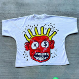 Kd Is Little Devil Graffiti Hip-Hop Printed Street Short-Sleeved T-Shirt Men And Women Retro Loose In