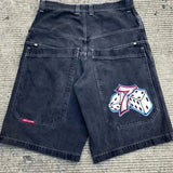 Shorts, Y2K Pants, Harajuku, Hip-Hop, Lucky Seven, Vintage Blue Baggy
