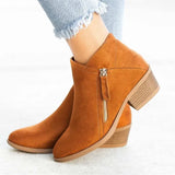 Station 2023 Autumn And Winter Vintage Women's Shoes Thick Heel Large Side Zipper Women's Short Boots Martin