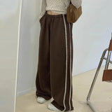 Side Contrasting Lace Track-pants- Outfit