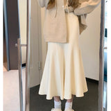 Zingj Waxy Knit Fishtail Skirt Skirt Female Fall Winter Drop Feeling Package Hip Long Skirt With Sweater Knit Skirt Women's