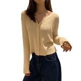Zingj Sweater With Cardigan Shawl Loose Coat Female Autumn Korean Version Thin Sunscreen Shirt V-Neck Long Sleeve Jacket-Outfit