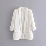 New Pleated Sleeve Sag Urban Leisure Candy Color Women's Suit