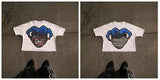 Summer Long-Style Short-Sleeved Cartoon Graphic Printing T-Shirt Hip-Hop Harajuku Leisure Round-Collar T-Shirt Gothic Short
