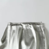 New Satin Champagne Medium-Long Fashionable Half