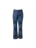 Print Is Slim And Simple Jeans Woman-Outfit