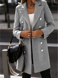 Zingj Wise Style Autumn And Winter Long Sleeve Suit Collar Double Breasted Girl Coat Coat