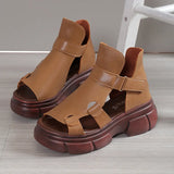 Sandals Female Muffin And Fish Mouth Hollowed-Out Sandals 2024 Summer New Roman Sandals