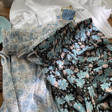 Florals Summer Women Skirts Streetwear Chiffon Elegant Embroidery All Match Loose A-Line Sweet Casual Party