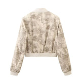 Spring Printed Short Pilot Jacket 2010723 Printed Miniskirt
