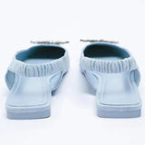 ZAR 2022 Summer New Women Rhinestone Pointed Toe Shallow Mouth Flat Sandals Slippers Back Strap Baotou Temperament Muller
