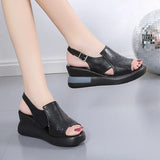 Zingj Heel Sandals Women's 2024 New Summer High-Heeled Fish Mouth Women's Shoes Hollowed-Out Heightened Muffin Large Size