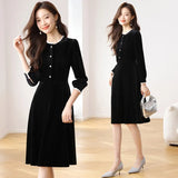 2025 Laziness Temperament Personality Knitted Sweater Women's Cardigan Jacket Over Knee Dress Set Women's