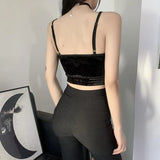 212005 Sexy Lace Sling Vest Feminine Slim Spicy Girl Navel