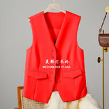 Zingj Vest Female 2024 Spring And Autumn New Korean Version Of Foreign Fashion Trend Vest Rice White Horse Clip Suit