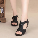 Zingj Summer New Women's Sandals With Sloping Heels And Large Sizes Of Ladies'