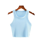 New Round Collar Solid Color Sports Short Blouse With A Slimmed Edge, A Small