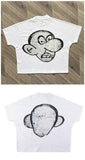 Boxy Fit Tee Cartoon Spoof Printing Beauty Trend Loose