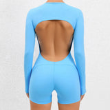 Zingj Chest Pad Open Back Tight Conjoined Yoga Suit High Elastic Sports Integrated Beautiful Back Yoga Fitness Jumpsuit-Outfit