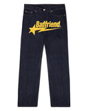 Jeans Badfriend Letter Printed Pants Hip-Hop Baggy Jeans Original Old-Fashioned Punk Street