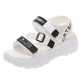 Zingj Sports Sandals Summer 2023 New Korean Platform Platform Casual Beach Sandals- Outfit