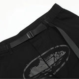 Street Hip-Hop High Street Loose Leisure Print Multi-Pocket Overalls Shorts Men's