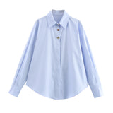 New Button-Down Clip Loose-Fitting Shirt