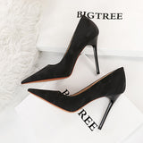 Zingj Retro High Heel Shallow Pointed Thin Heel Super High Heel Sexy Nightclub Women's Shoes High Heels Single