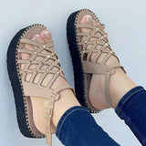 Size Sandals For Women In Summer, New Thick-Soled Muffins, Fish Mouth, Metal Rivets, Round Head, Fashionable Women's