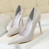 Zingj Korean Version Of Fashion Simple Women's Shoes Show Thin High Heels Fine Heel Super High Heel Shallow Mouth