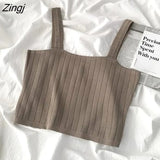 Colors Tanks Women Solid Basic Knitting Spring Korean Style Chic Trendy Popular All-match Ulzzang Female Crop Top Leisure