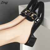 New Shoes Women Heels Leather Sandals Summer Heel Pearl Sandals Heel Leather Femme High Heels Mary Jane