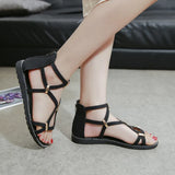Zingj Women 2023 Summer New Sandals Women Flat Soles After Zipper Frosted Sandals A Generation Of